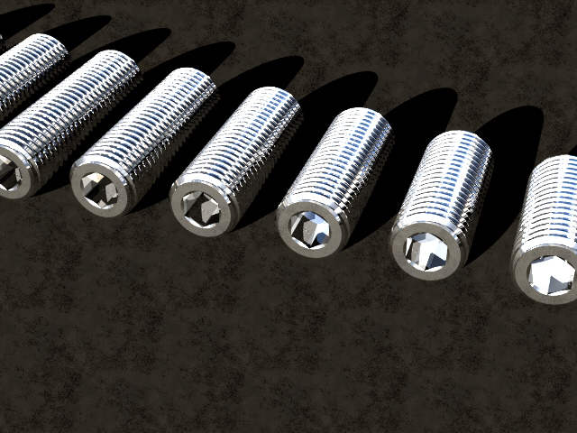 带和不带螺纹的DIN-913 ISO-4026 M20平顶六角凹头紧定螺钉。长度从16毫米到100毫米